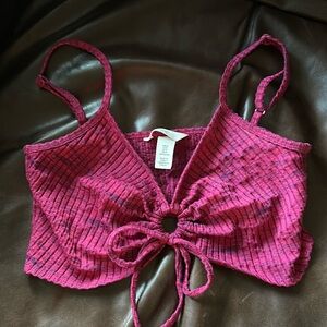 H&M Magenta Peephole Bustier Bra Top